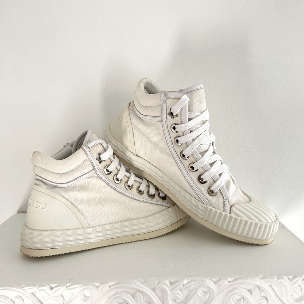 Jimmy Choo White High-Top Sneakers